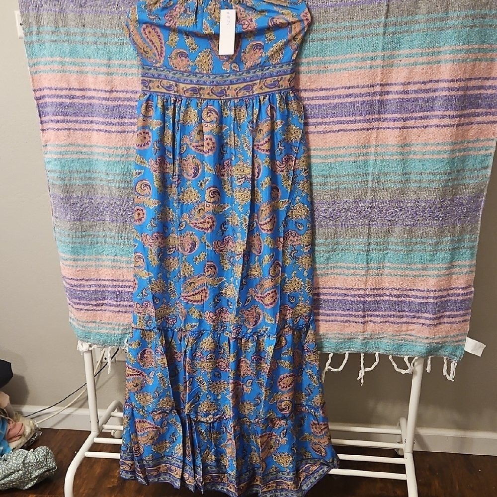 Blue Paisley Maxi Dress